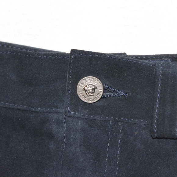 Authentic Vintage Versace Suede Mini Skirt - Picture 2 of 7